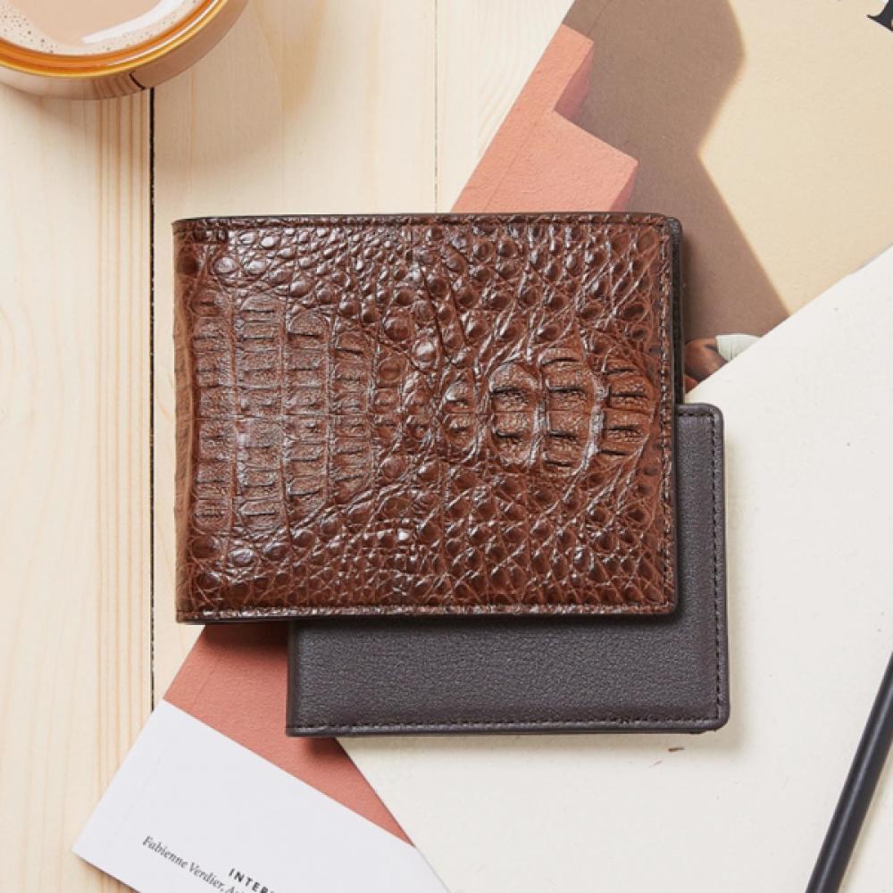 

Daks Brown Crocodile Leather Wallet Dbwa3e718 Single option