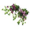 Artificial Morning Glory Flower Garland Lifelike Reusable Faux Hanging Vines Plant for Wedding Party Patio Balcony Wall