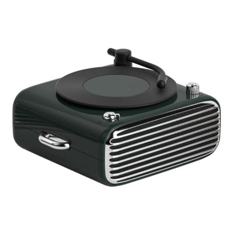 

Мини-динамик в стиле фонографа, совместимый с Bluetooth, домашний сабвуфер с басовым звуком Green