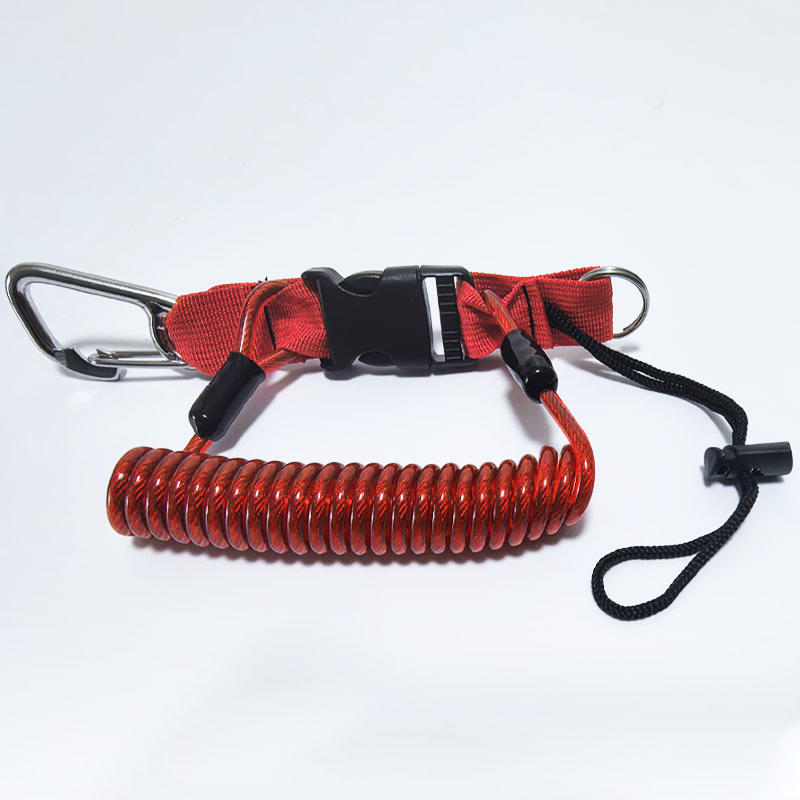 

Seafrogs 100 diving camera anti loss rope stainless steel spring rope gopro sports camera hanging rope flashlight lost hand rope ярко-красный