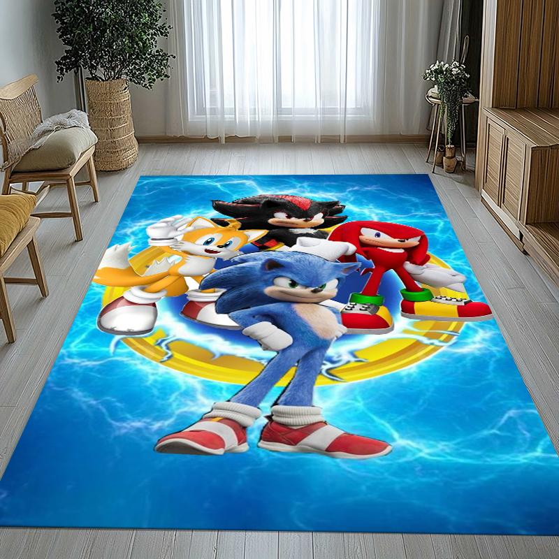 Retro S-Sonic Cartoon Games Living Room Non-Slip Area Rug Soft Carpet for Bedroom Kids Playroom Sofa,Home Decor Doormat Gift 40x60cm