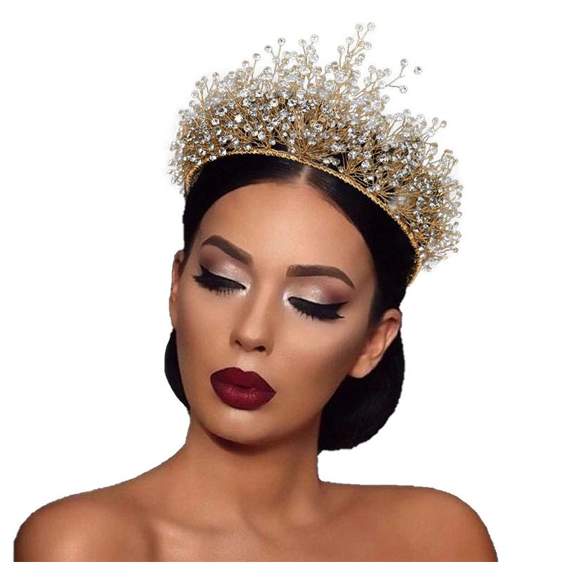 Brautkrone, Verschlüsselte Strass Handgefertigte Krone, Stirnband für Hochzeitskleid, Haarschmuck, Hochzeitsaccessoires A341