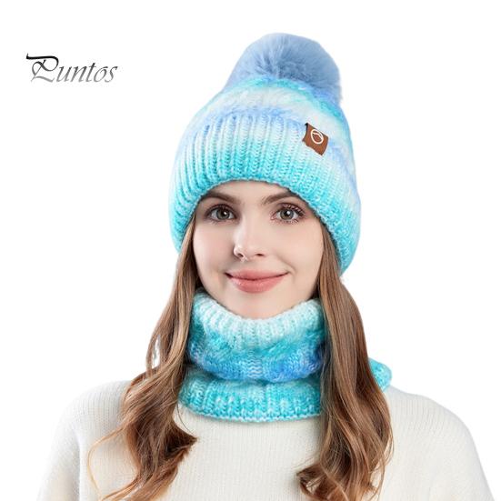 

2 шт./комплект, женская зимняя шапка и шарф, плюшевый декоративный мяч, контрастный цвет, толстая плюшевая линия, морозостойкая шапочка для катания на лыжах, катания на коньках, езды на велосипеде, шейный платок синий