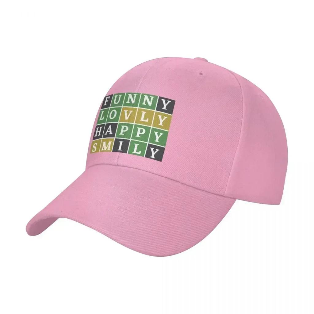 Learn happiness through Wordle Puzzle Game -Enjoy, Lovly, Happy, Smily Baseball Cap Hat Man Luxury Baseball Unisex Women's