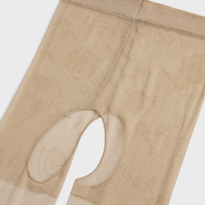 HUGDAY [10 Denier] Floral Low-Rise Pantyhose