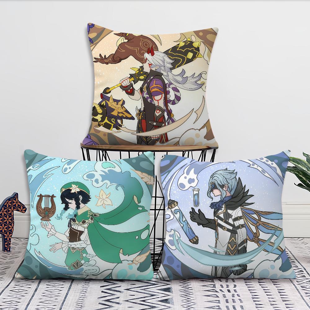 Genshin Impact Skirk boy cool b cushion cover Pillow Cover Decoration Room Home Sofa living Office Car Nordic Simplicity