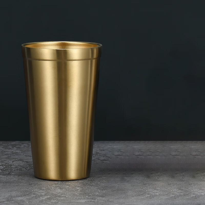 

ZHOUYUEHENGSHENG 304 Stainless Steel Gold Korean Mug