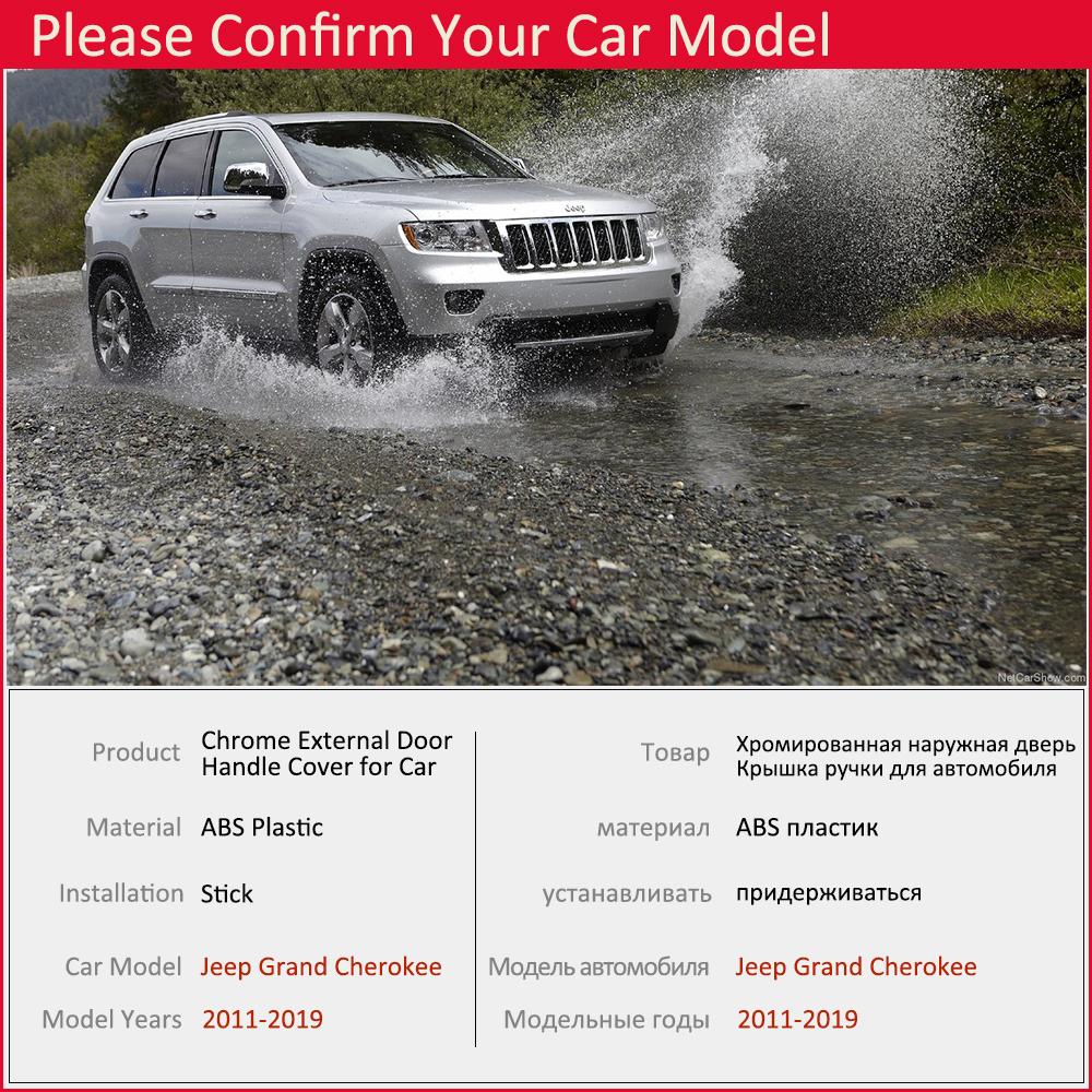 For Jeep Grand Cherokee 2011~ WK2 Chrome Door Handle Cover Trim Catch Set Car Styling Accessories 2012 2013 2014 2015