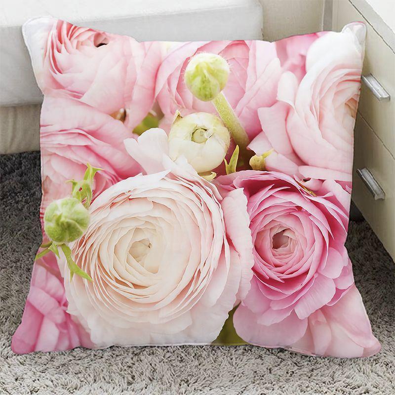 

Модная розовая наволочка с цветочным узором, наволочка в скандинавском стиле, квадратная наволочка для дивана, украшение для дома и офиса, наволочка 40x40cm