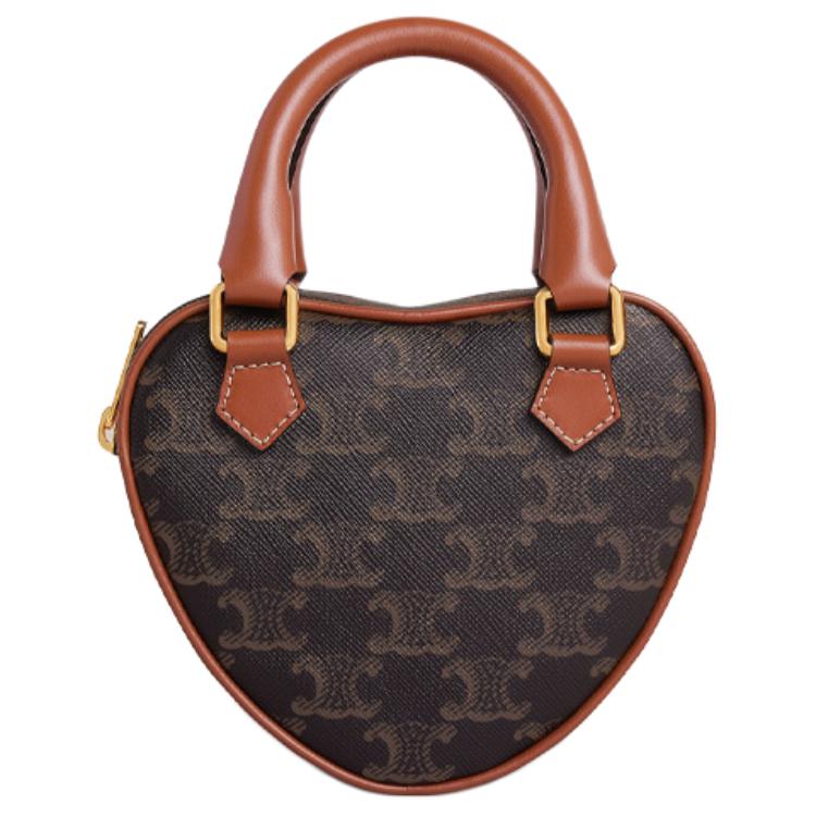 

Celine Triomphe Monogram Heart Shaped Zipper Detachable Shoulder Strap Canvas And Calfskin Medium Shoulder Crossbody Bag Women handbags 198222BZJ-04LU Basic Set (Bag+Dust Bag)