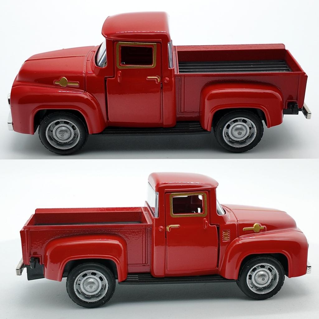 1:43 Classic Pickups Truck Simulation Car Model Alloy Pull Back Diecast Vehicle For Boys Children Christmas Decoration Toy