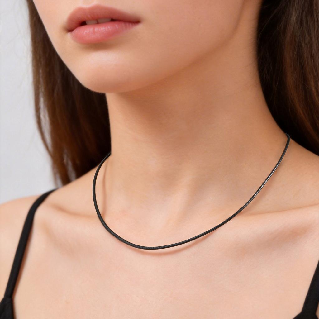 Accessories, Simple Basic Wax Rope Necklace Women, Stainless Steel Lobster Buckle Adjustable Size Nc-499
