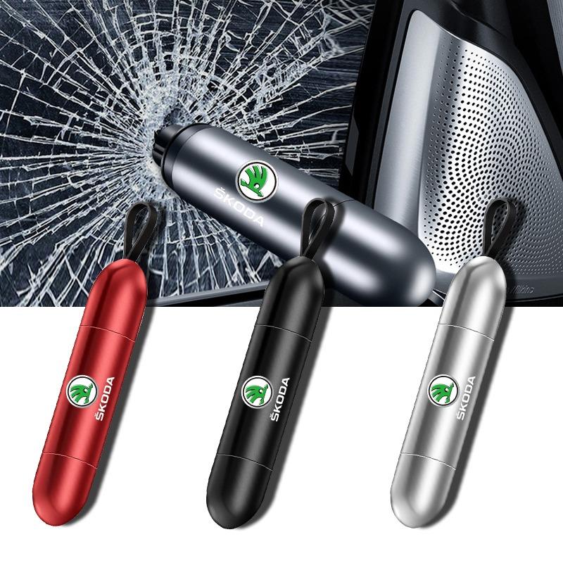 Car Safety Hammer Emergency Window Breaker Seat Belt Cutting Machine For Skoda Octavia Superb Rapid Kodiaq Karoq Fabia Kamiq Roomster Citigo