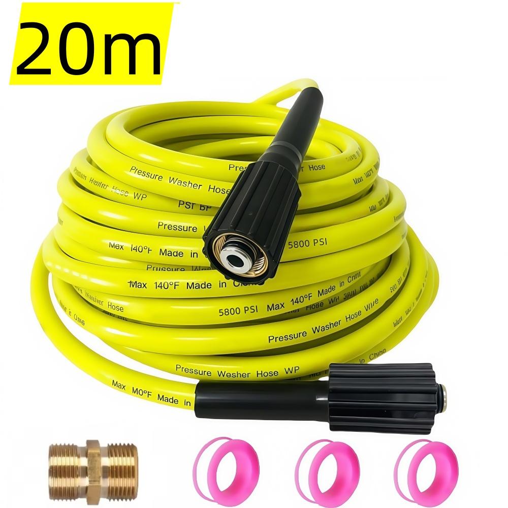 5-25m High Pressure Cleaning Machine Hose 5800PSI Kink Resistant Hose Car Washer Water Cleaning Extension Hose M22-pin 14/15