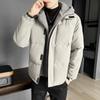 Large size men's fake two-piece cotton-padded clothes men's winter loose thickened fleece cotton-padded jacket hooded cotton-padded clothes
