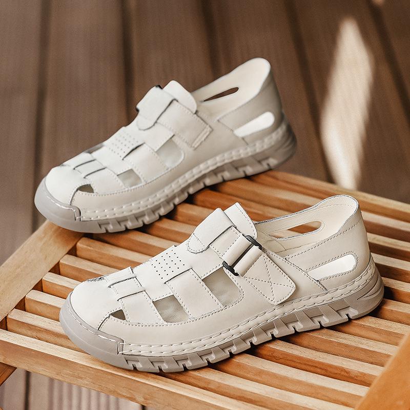 Men's Large Size Closed-Toe Summer Sandals: Outdoor, Water-Crossing, Beach, Driving, Dual-Use Sports, Hollow Design