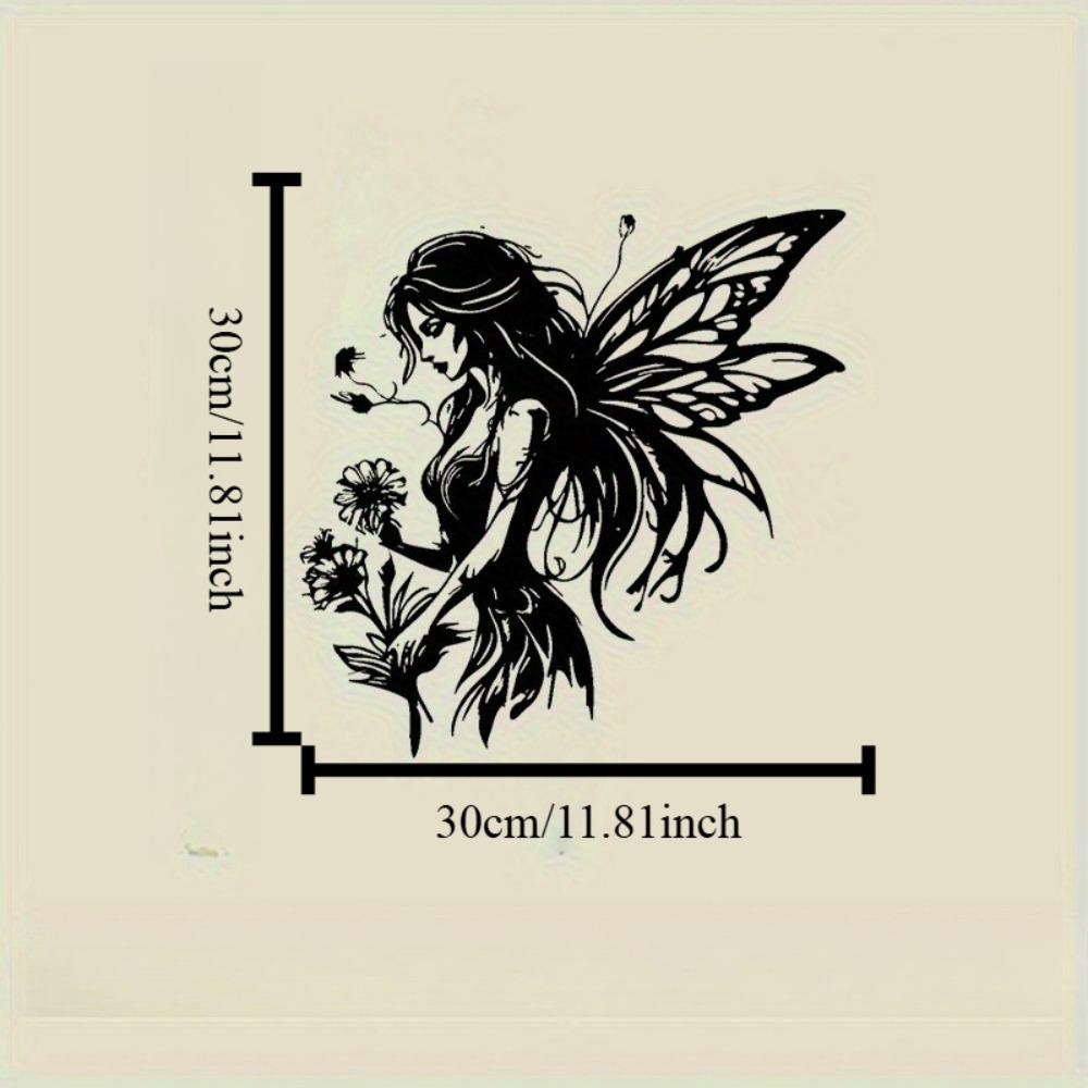 

Elegant Black White Fairy Floral Metal Wall Art, Timeless Design for Living Room Bedroom Decor, Housewarming Anniversary Gift for Homeowners 12in