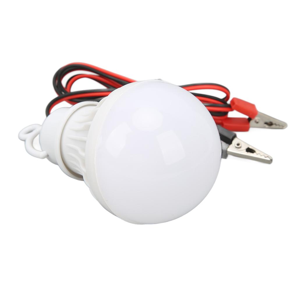 LED Camping Tent Lantern Plastic Outdoor Emergency Light Bulb with Hook for Hiking Fishing 12V 5W