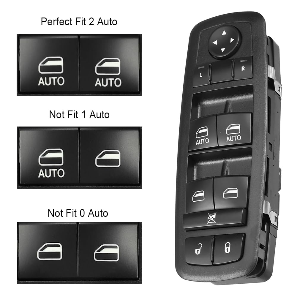 Front Left Driver Side Master Power Window Switch, Compatible with Chrysler Pacifica 2017-2023, OE: 68234092AC