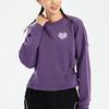 Li Ning Solid Color Heart Shaped Waist Round Neck Pullover Sweatshirt Women sweatshirt Sweet-Grape-Purple AWDRG28-4
