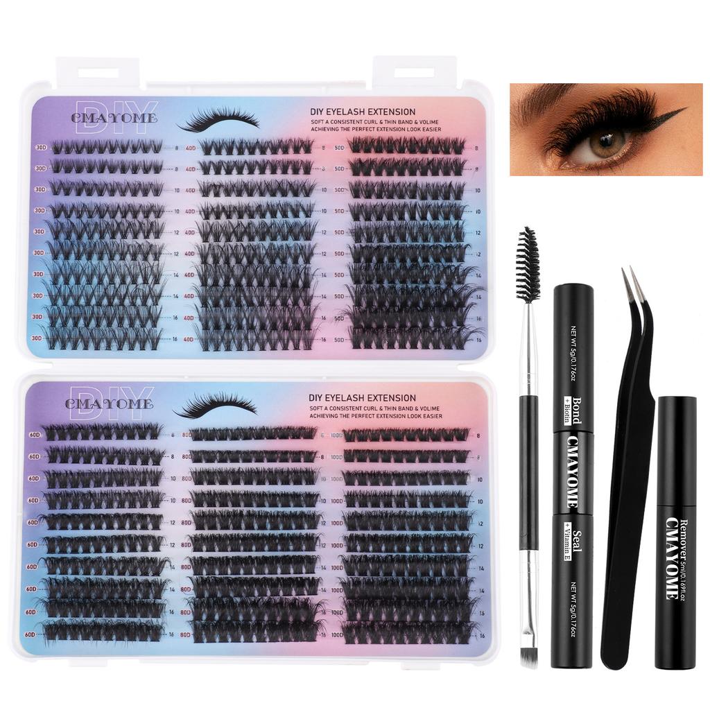 600 Clusters Of False Dense D Song Single Cluster False Eyelash Set 8-16Mmdiy Segmented Eyelashes
