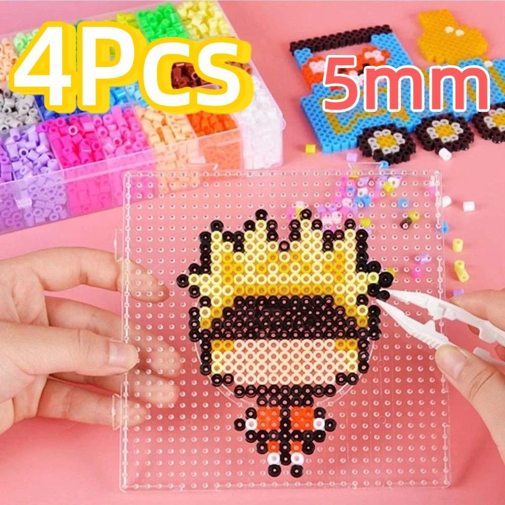 4Pcs Heat Resistant Perler Beads Boards 5mm Beads Melting Beads Boards Educational Toys