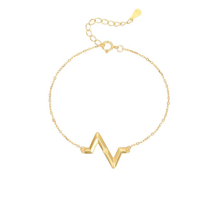 S925 Silber Licht Luxus Nische Herzschlag Design Armband frauen Einfache Temperament Vielseitig Internet Celebrity Armband