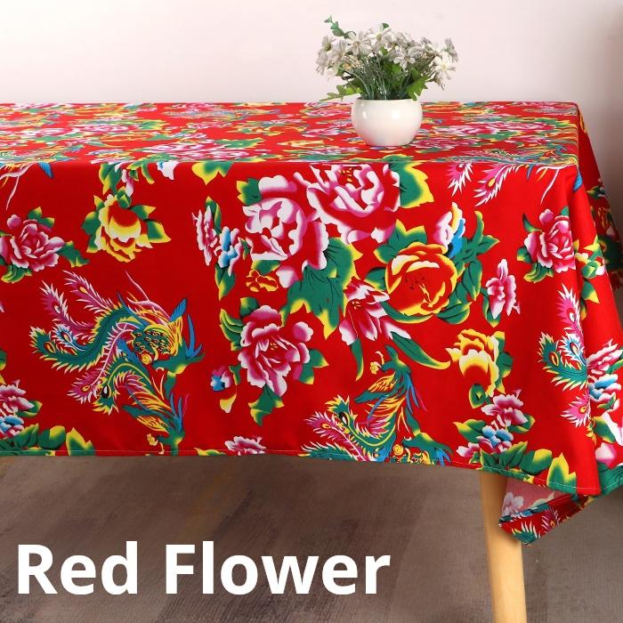 Ethnic Style Print Northeastern Large Flower Cloth Tablecloth Party Bar Teahouse Tablecloth Restaurant Chinese Style Tablecloth