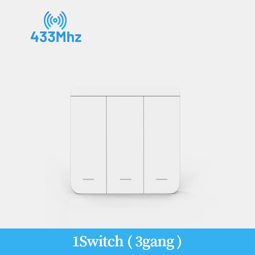 1/2/3Gang Wireless Smart Switch 433MHz Remote Control Switch Wall Panel Switch  Home Automation