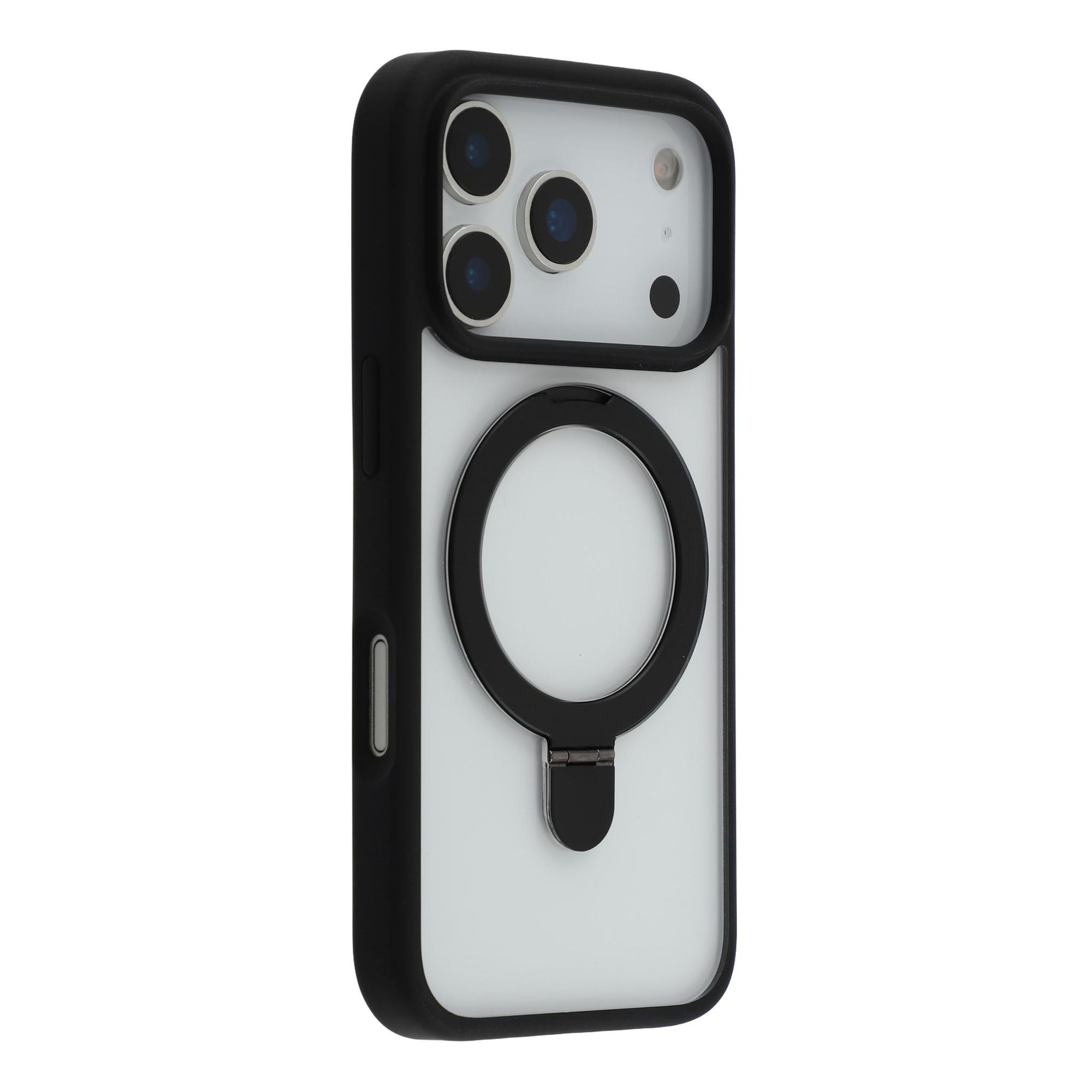 

For iPhone 17 Pro Max Case Ring Holder Kickstand PC+TPU Clear Back Phone Cover