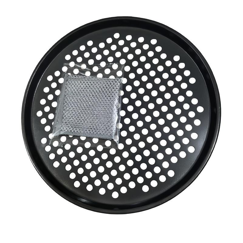 1PC pizza pan baking tool round carbon steel coated 12 inch carbon steel punching pizza mold baking pan (Black,12.4inch) чёрный