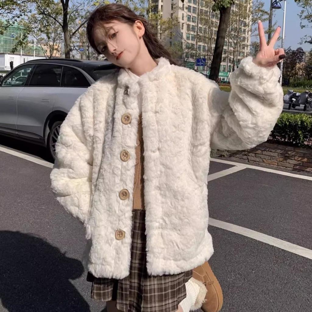 Coat women's winter new environmentally friendly lamb wool fur fluffy warm top cotton clothes