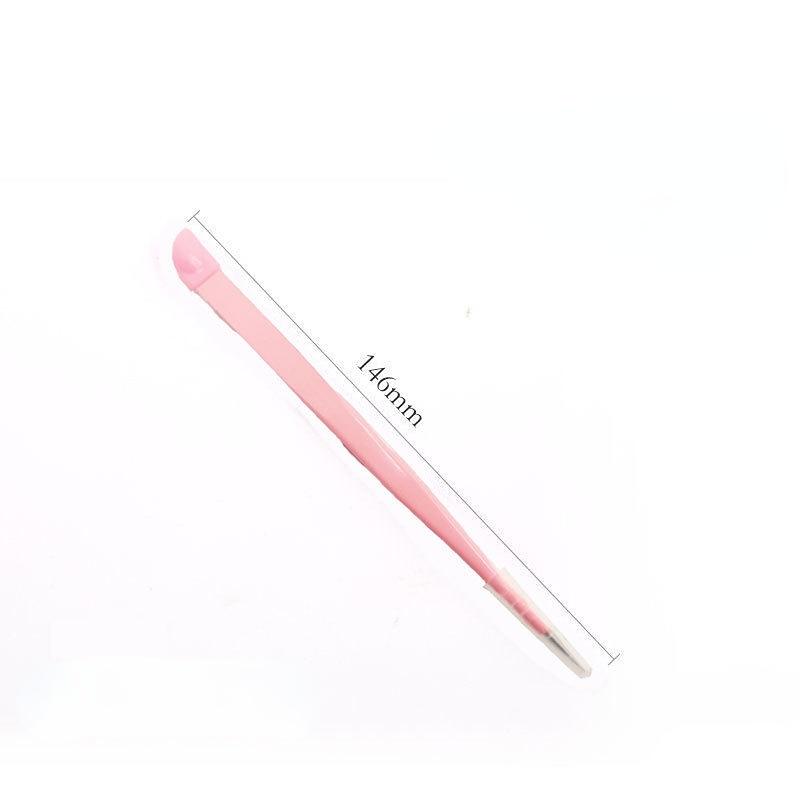 1PC Acero Inoxidable Silicona Estampado Palito Presionando Pinzas de Cabeza Recta Recogedor de Pegatinas de Pedrería 2 Cabezas Herramientas para Arte de Uñas
