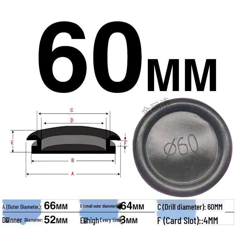 Waterproof Rubber Seal for Cable Outlets – Single-Sided Protection Ring, Hole Plug, and Cover for Electrical Cabinets