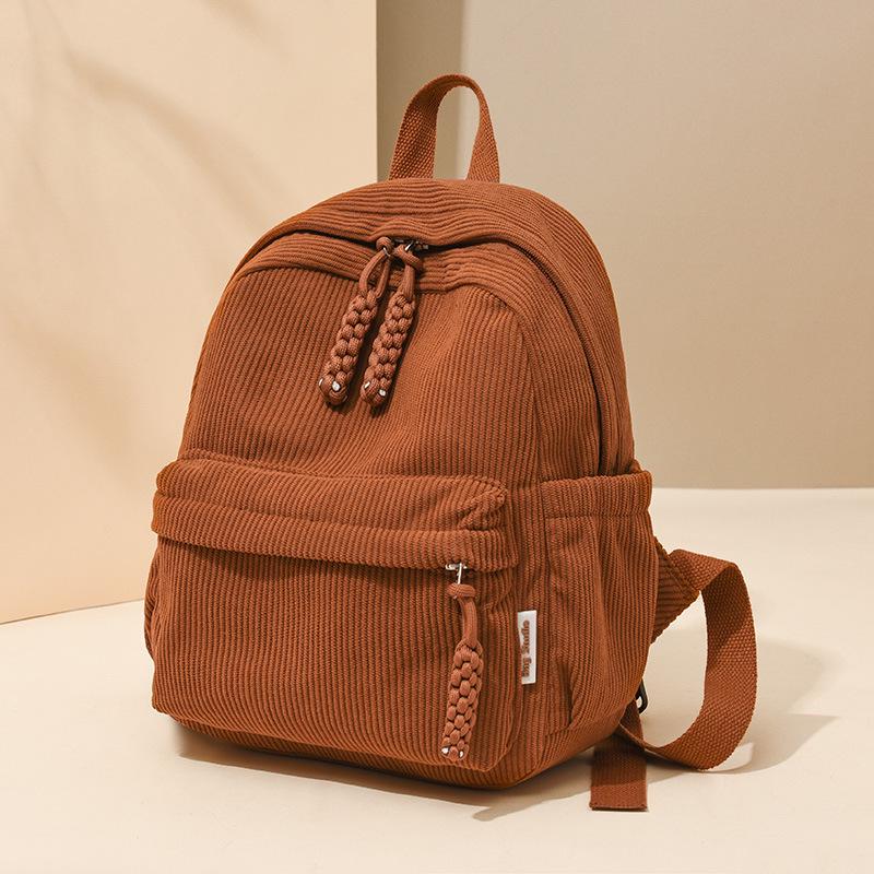 Winter Corduroy Small Backpack - Women's 2025 Casual Mori Style