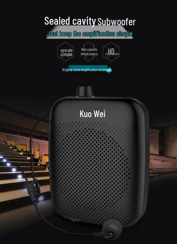 KuoWei V17 Little Bee Wireless Bluetooth Microphone & Amplifier for Teachers and Tour Guides