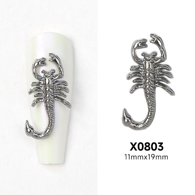 

Скорпион Сплав 3D Наклейки для Ногтей: Золото, Серебро и Черный Металл Дизайн Будды