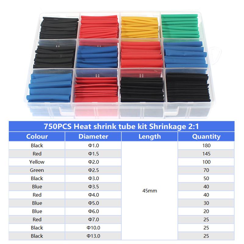 Heat Shrink Tube Shrink Wrapping Assorted Kit Wire Cable Thermoretractile Sleeving Thermoresistant Tube Insulation