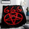 1PC Satan Symbol Print Flannel Blanket, High Quality All Seasons, Home Decor, Warmth and Comfort, Perfect for Christmas Gifts