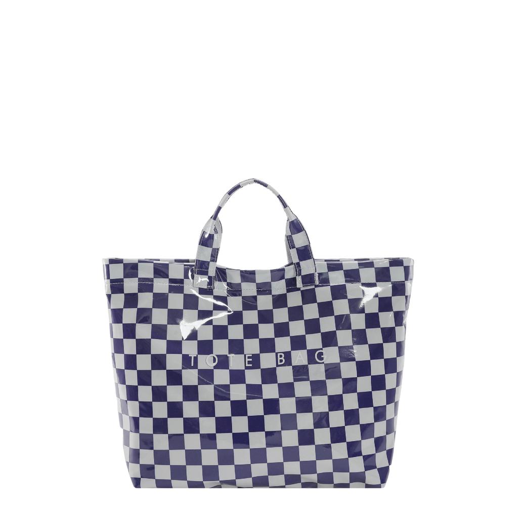 Letter tote bag, new transparent simple largecapacity handbag, retro plaid women's bag