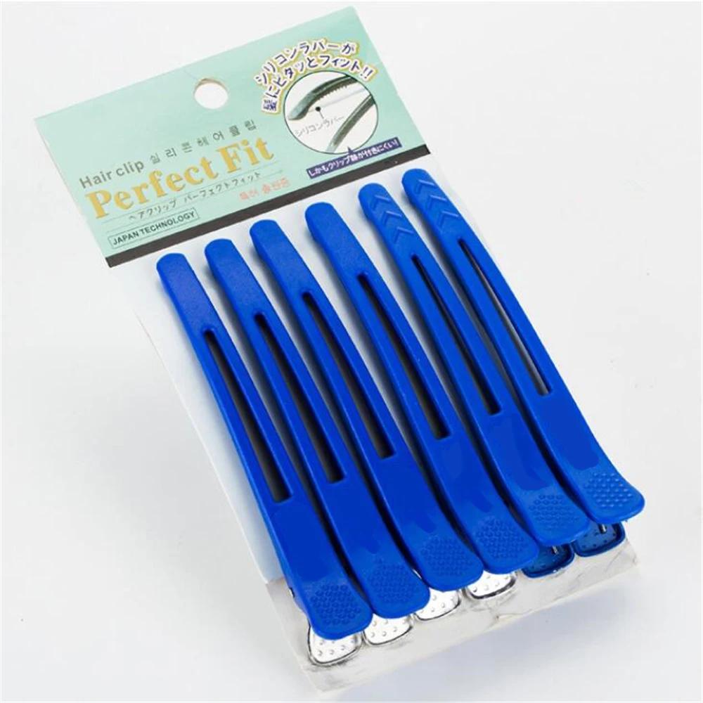 6pcs Alligator Hair Clips Salon Hairdressing Clamps Clips Rubber Hair Sectioning Clip Crocodile Hairpin Hair Styling Accessories