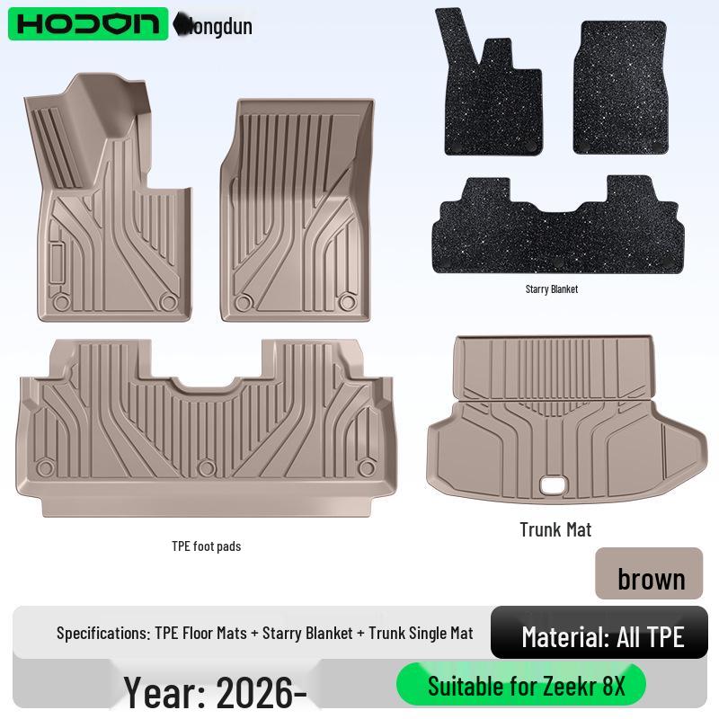 Zeekr 8X TPE2026 Interior Floor Mats - New Car Modification Accessories Carpet.