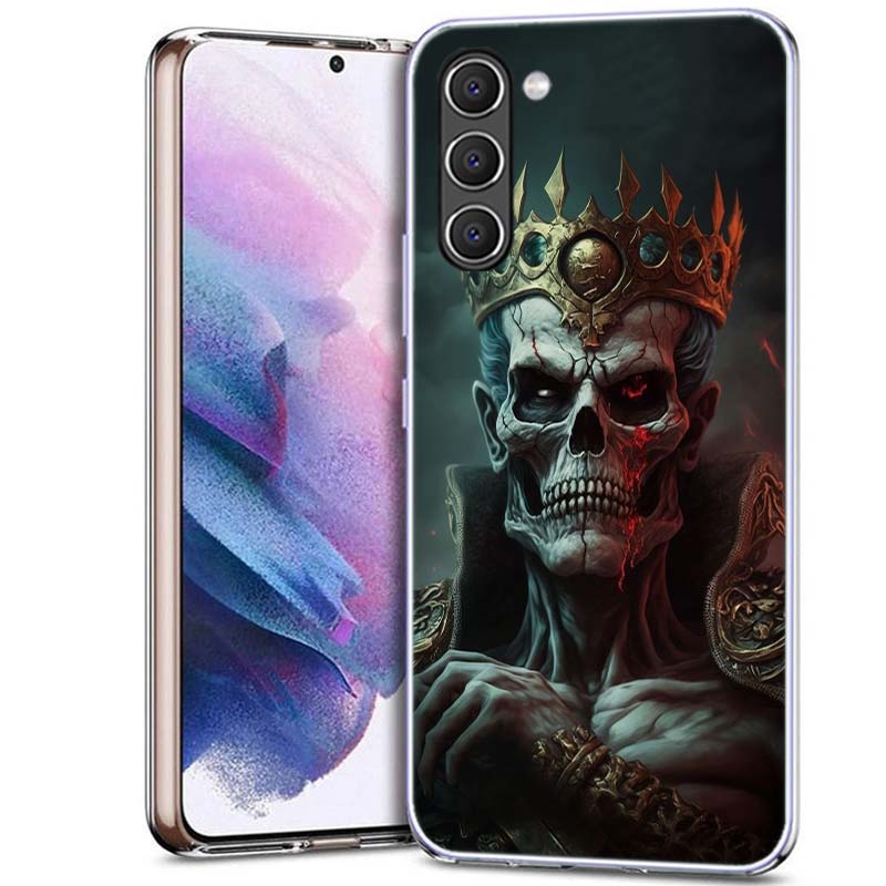 Crown Skeleton Emperor Phone Case for Samsung A54 A14 A24 A34 A17 A37 A57 A55 A35 A25 A15 A13 A23 A33 A53 A07 A05S A04S A03 A73
