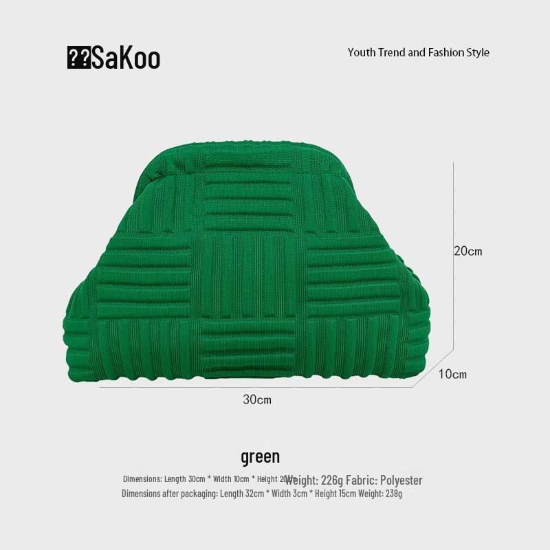 Knitted Cloud Clutch: Popular Woven Textured Makeup Bag