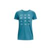 Casual Breathable T-Shirt With Large Logo Print Women Tops Sky-Blue 1362397-450