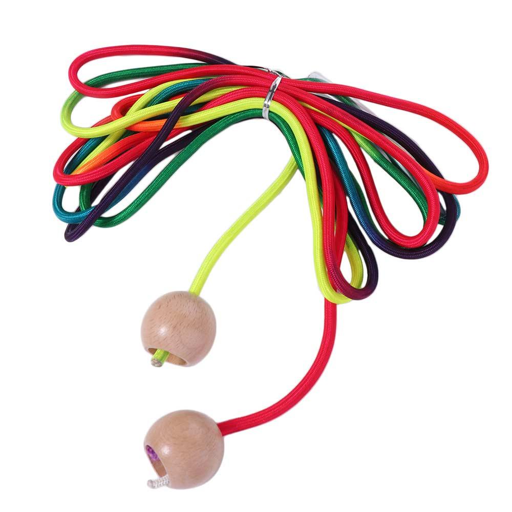 Anti-Slip Rainbow Long Rope Ball Handle 5m Jump Rope Group Skipping Rope  Fitness Equipment