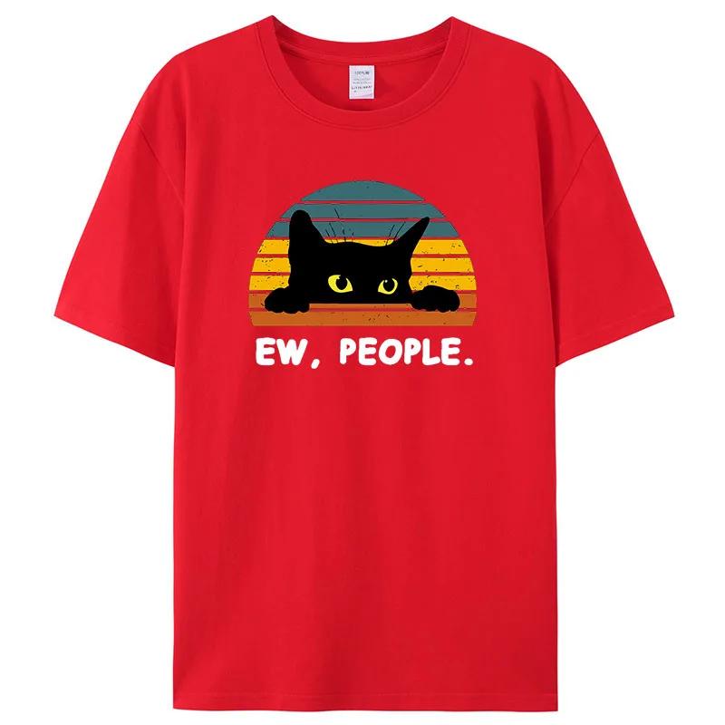 2025 Cozy Cat Men Printed TShirt High Quality Printed Anime Cotton Tees Shirts Funny Casual Wear for Women Tshirt Unisex