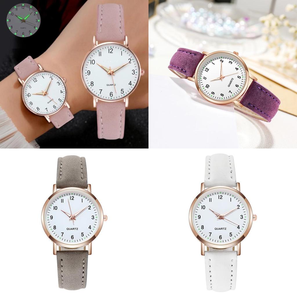 Stylish Unisex Minimalist Night Light Quartz Watch Casual Matte Leather Wristwatch Ladies' Quartz Watch