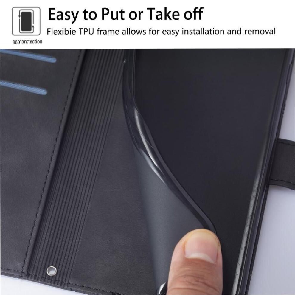 (Black) Case for Nothing Cmf Phone 2 Pro Pu Leather Credit Card Holder Wallet Cover Flip Folio Book Protective