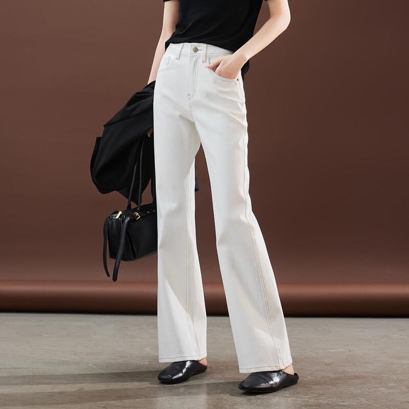 SOFSIL 2026 Summer Contrast Stitch High-Waist Flare Jeans